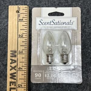 NEW ScentSationals Wax Warmer Replacement Bulbs 15W Clear C7 2 Pack Bright
